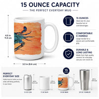 Crab Ceramic Coffee Mug 15 oz Decorative Large C Handle Mug Cup for Tea, Cocoa Hot Chocolate
