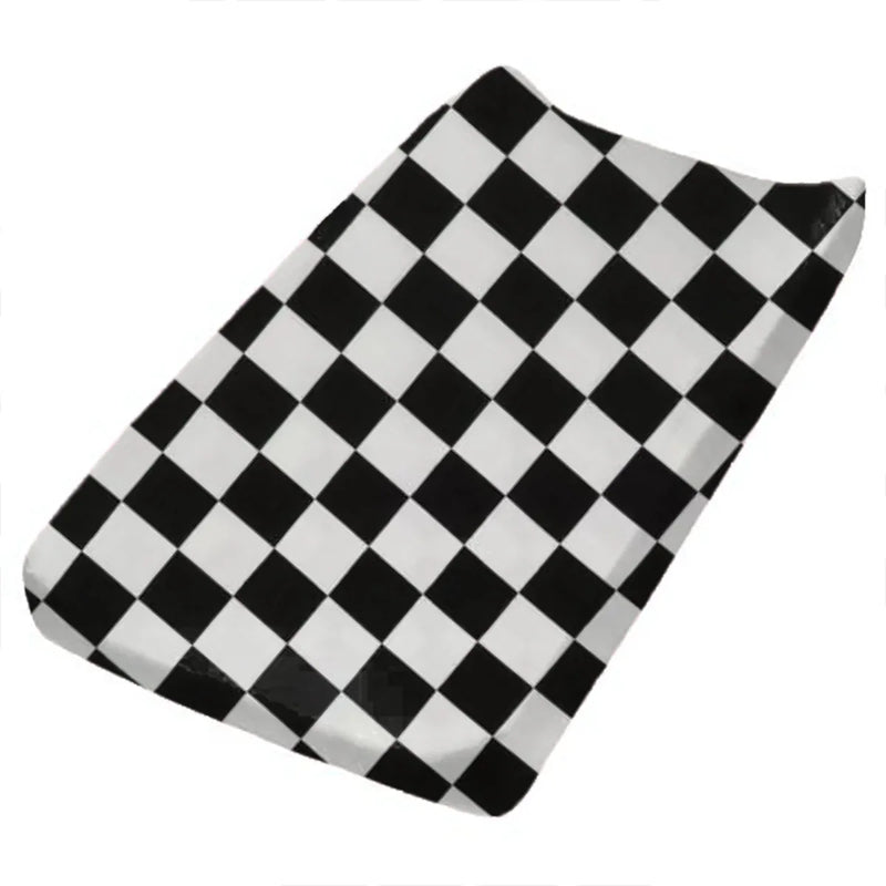 Black Race Checkered Changing Pad Cover - BIG FRENCHIES