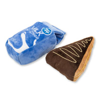 Cake Slice & Milk Midnight Snack Plush Dog Toy Gift Set – with Squeaker & Crinkle Paper - BIG FRENCHIES