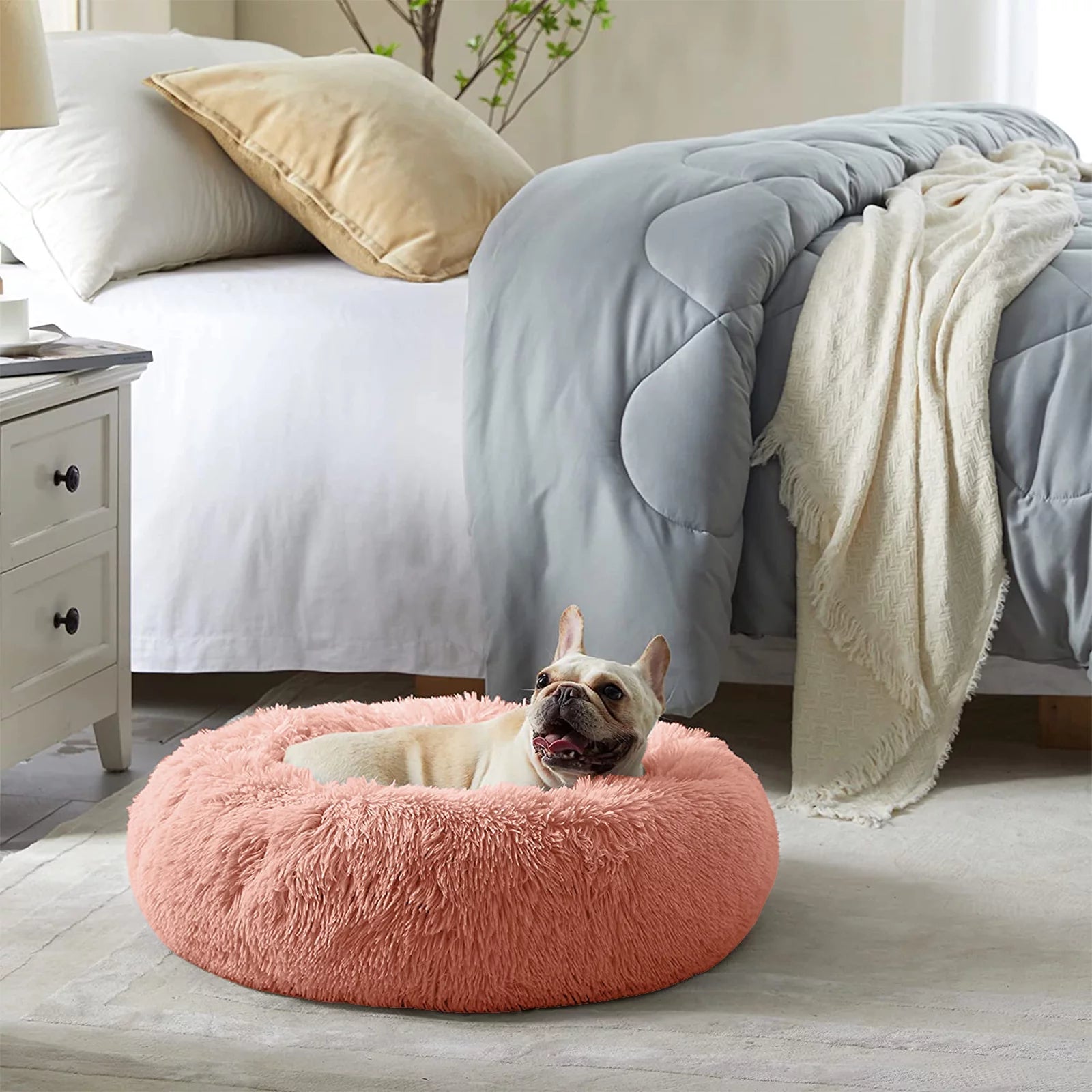Round Calming Pet Bed - BIG FRENCHIES
