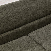 Oversized Pet Sofa, Curved Armrest Rectangular Dog Sofa, Linen Fabric Comfort Pet Couch for Large & Oversized Dogs-Dark 