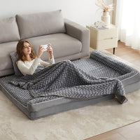 BFPETHOME Orthopedic Dog Beds for Extra Large Dogs, Waterproof Sofa XXL Dog Bed with Sides, Non-Slip Bottom and Egg-Crate Foam Big Pet Couch Bed with Washable Removable Cover,Pet Bed for Large Dogs