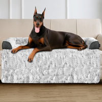 Calming Dog Bed for Couch with Cozy Raised Edge - Grey / 53"L x 39"W x 5"Th