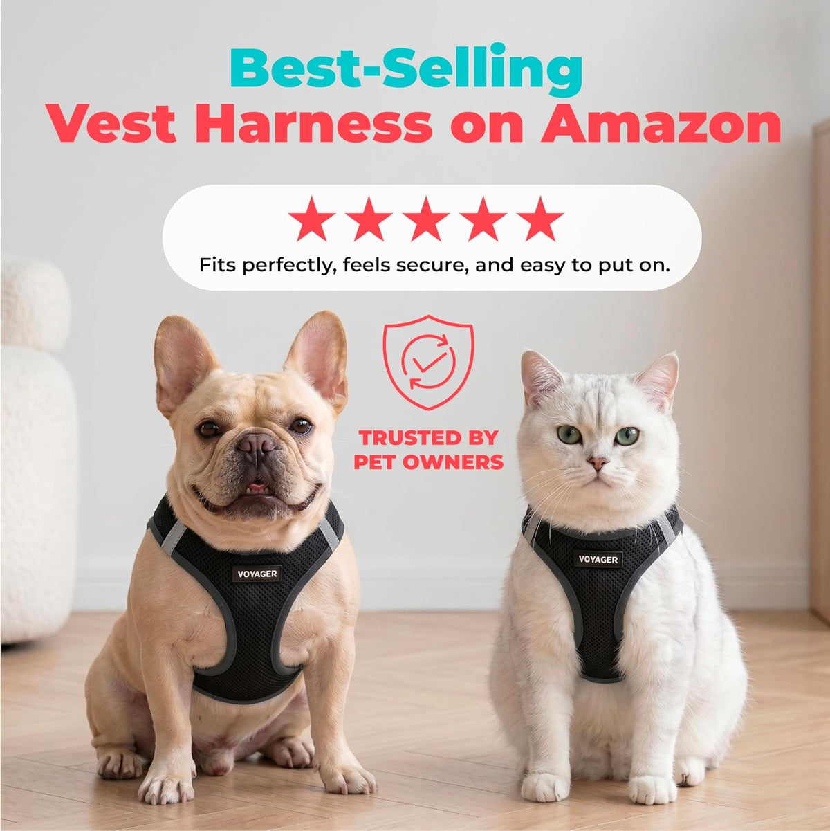 Voyager Step-in Air Dog Vest Harness - Black / XL (Chest: 20.5 - 23") - image 2