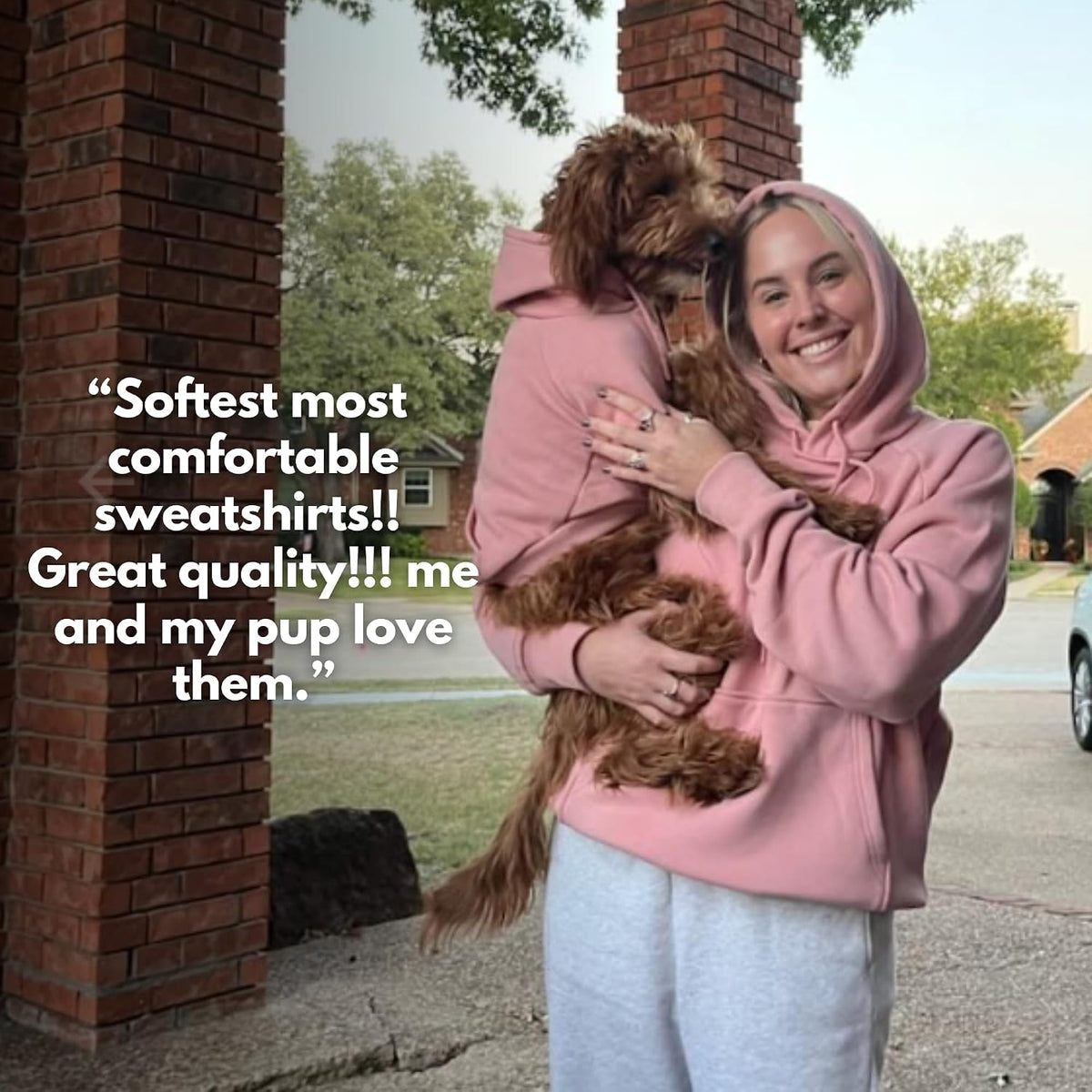 Spark Paws Human Hoodie, Matching Dog and Owner Clothes - Small / Dusty Pink - image 4