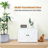 Cat Litter Box Enclosure, Hidden Litter Box Furniture - White - image 2