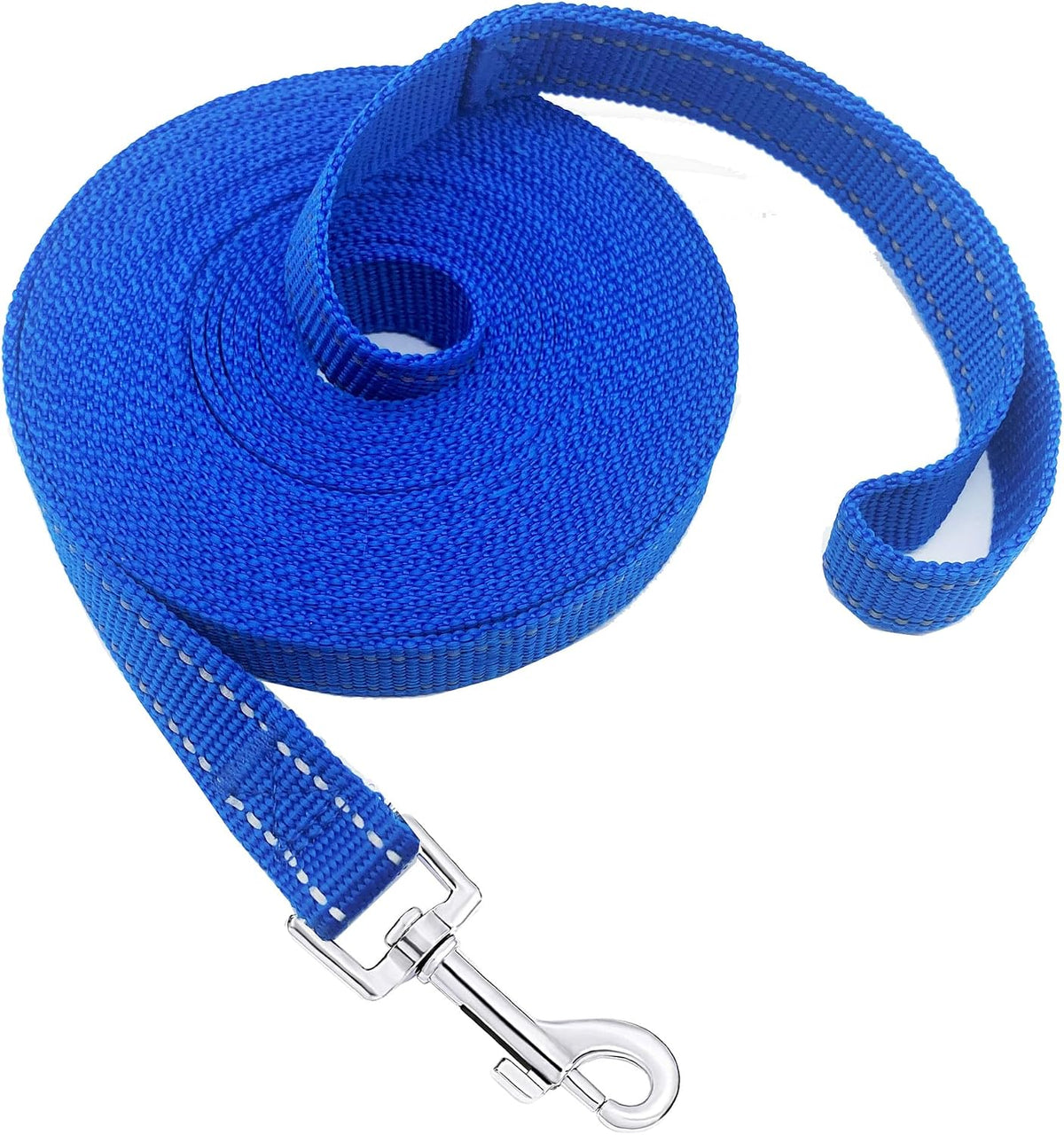 Nylon Training Dog Leash for Small Medium Large Dogs, Camping - Reflective Blue / 100ft