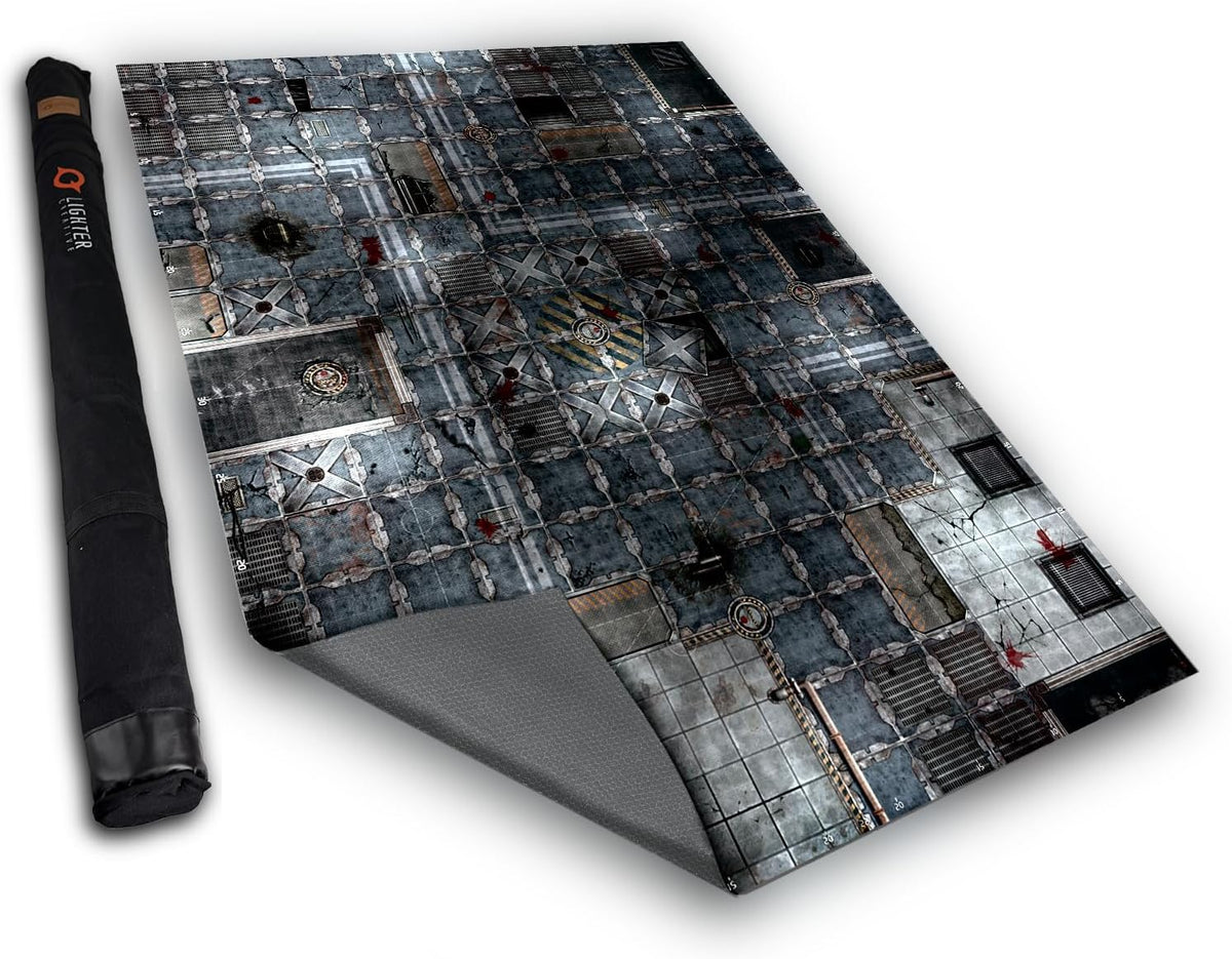 Lighter Creative 44 x 60 gridded WH40K battle mat, Iron Underhive print - view 2