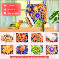 KATUMO Bird Toys, Grass Mat Shredding Hanging Toy for Budgie Parakeet – Essentials for Birds - Flower decor - image 3