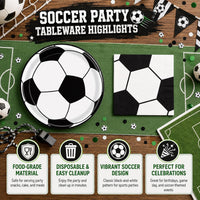 40 Pcs Basketball Plates and Napkins Set - Soccer - image 4