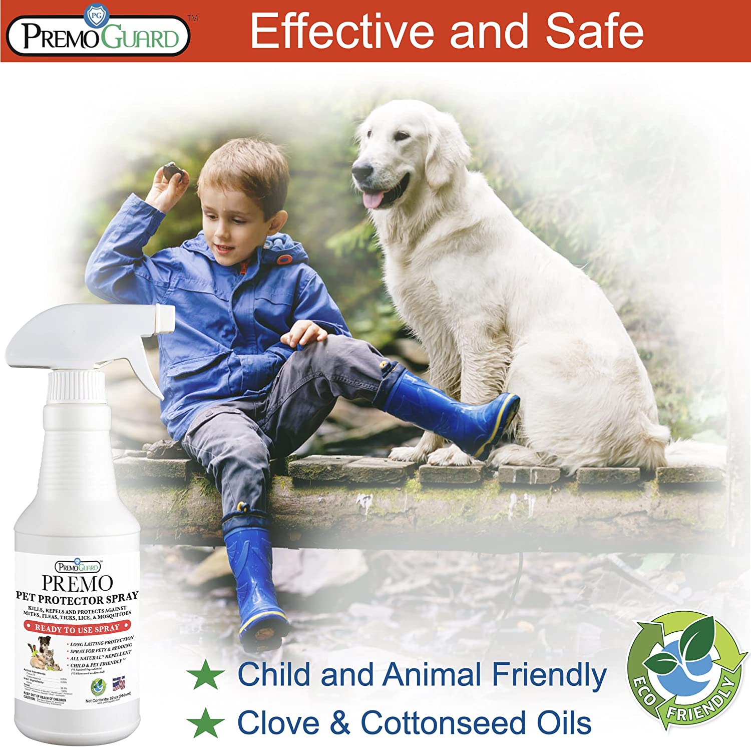 Pet Protector 16 oz | Plant Based Natural Non-Toxic | Premo Guard