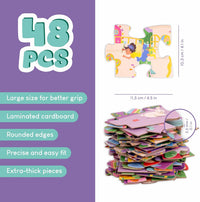BONNYCO Giant Floor Puzzles for Kids of Jungle Animals with 48 Large - Fantasy - image 3