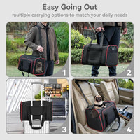 Petsfit Medium Expandable Cat Carrier for Air Travel - 18.9"L x 12.2"W x 12.2"H / Black - image 3