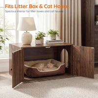 HOOBRO Cat Litter Box Enclosure - Walnut - image 3