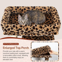 Globlazer F70 Pro Heavy Duty Cat Tree Tower for Indoor Cats Large - Leopard Print / XL - image 2