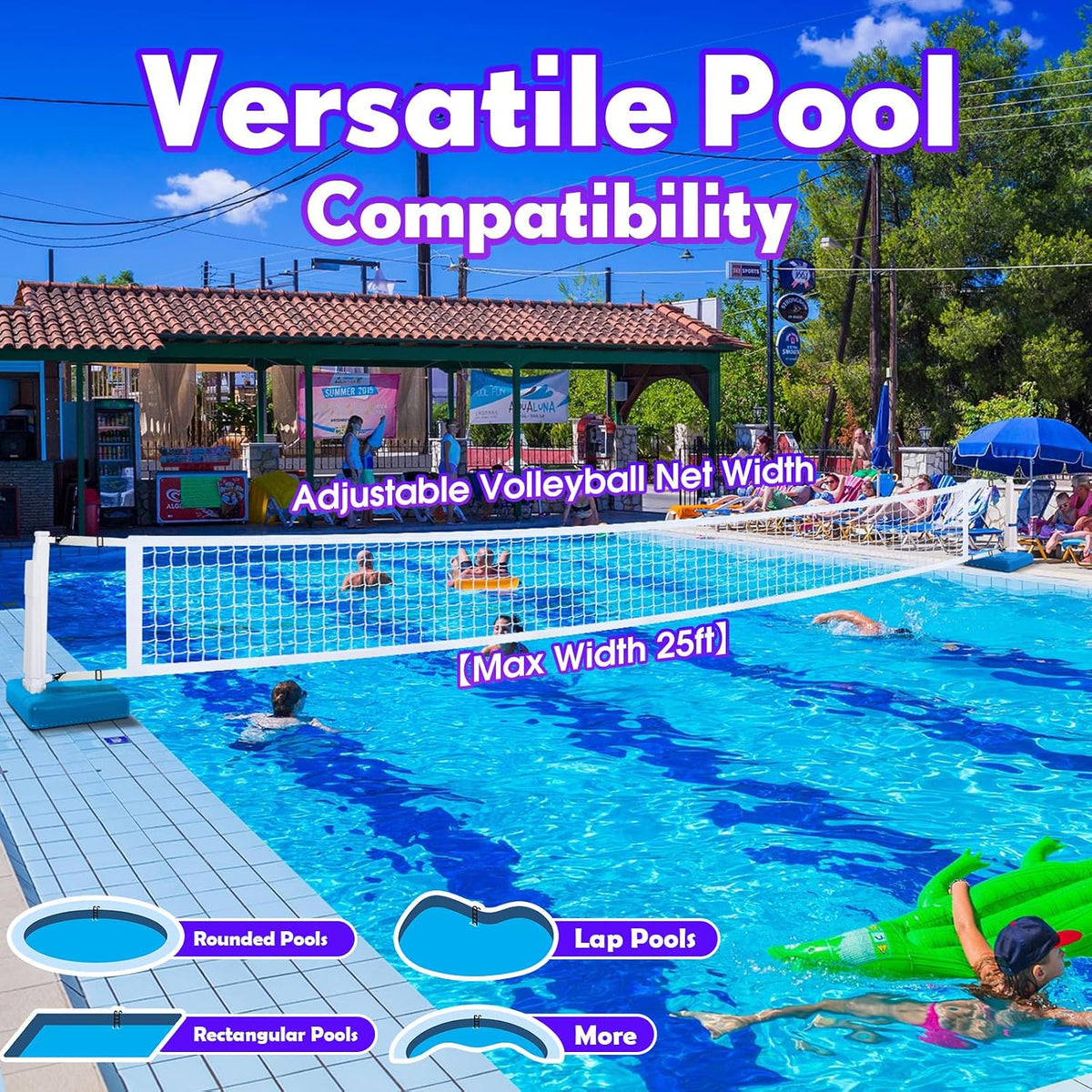 OHYEMO LED pool volleyball net set with glowing net and 2 light-up balls - view 4
