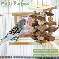 Macaw Toys Extra Large Parrot Toys Natural Wood Bird Chewing Toys - D: With Coconut Shell - image 4