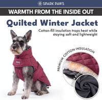 Spark Paws Quilted Dog Winter Coat - Red / XX-Large - image 4