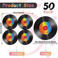 ZOIIWA vinyl record themed paper napkins with colorful music note logo, 50 pack - view 2