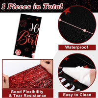 Tudomro 3 Pcs Plastic Happy Birthday Party Tablecloths - Black Red / 3 - image 2