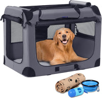 Portable Collapsible Dog Crate - Gray / 40.0"L x 27.0"W x 27.0"H