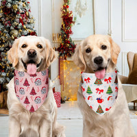Halloween Dog Bandanas Large 2PCS - pink red-christmas / X-Large - image 4