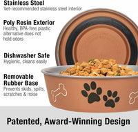 Loving Pets Bella Dog Bowls, Stainless Steel Dog & Cat Bowls - Copper / Medium (20-35lbs) - image 2