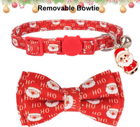 Fall Cat Collar with Bowtie - 7.5"- 10.5" / Christmas-1 - image 4