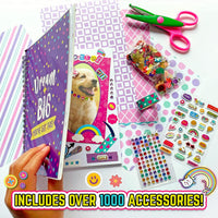 GirlZone collage scrapbook kit with 40 page photo album, stickers, washi tape and ribbons - view 11