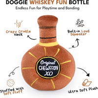 CHEWFFON Dog Toy, Interactive Champagne Shape Squeaky Toy for Boredom – Essentials for Dogs - Whiskey - image 2