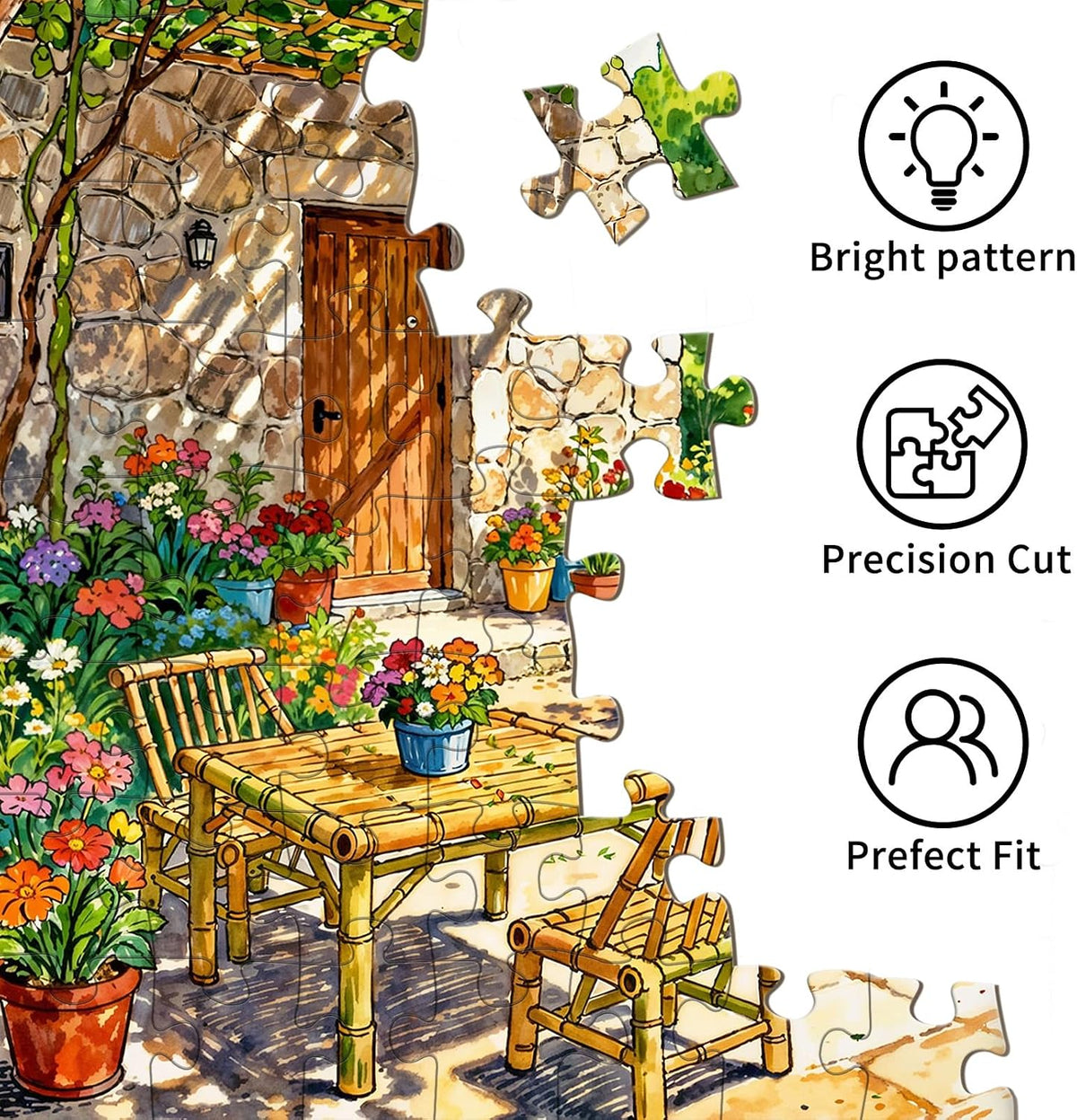 Funny Dog Pizza Jigsaw Puzzles, Food Kitchen - Sunny Summer Patio - image 4