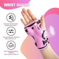 2PM SPORTS Knee and Elbow Pads Set with Wrist Guards for Kids Girls - Pink / Medium - image 2