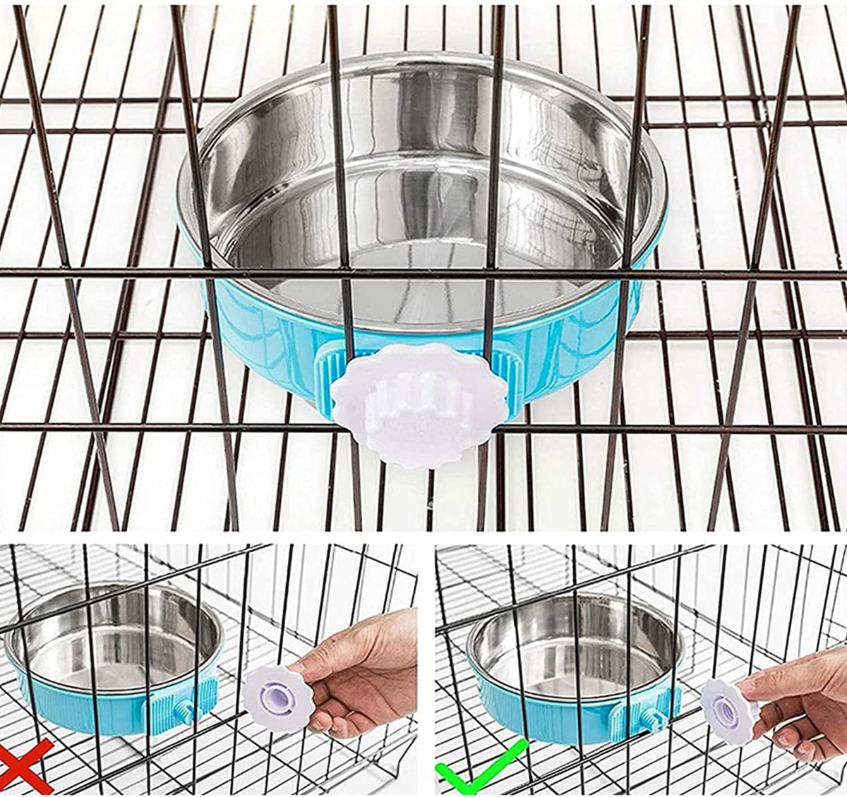 Stainless Steel Removable Pet Food Bowl - (Round) Dark Blue/Grey / 2 - image 2