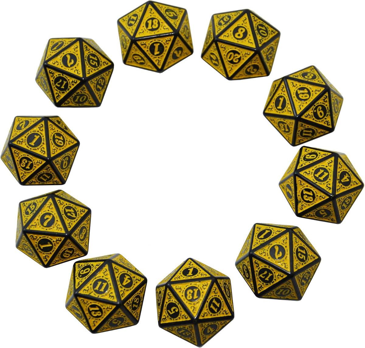 SmartDealsPro 10-Pack 20 Sided Dice D20 Polyhedral Dice for DND RPG - Retro White