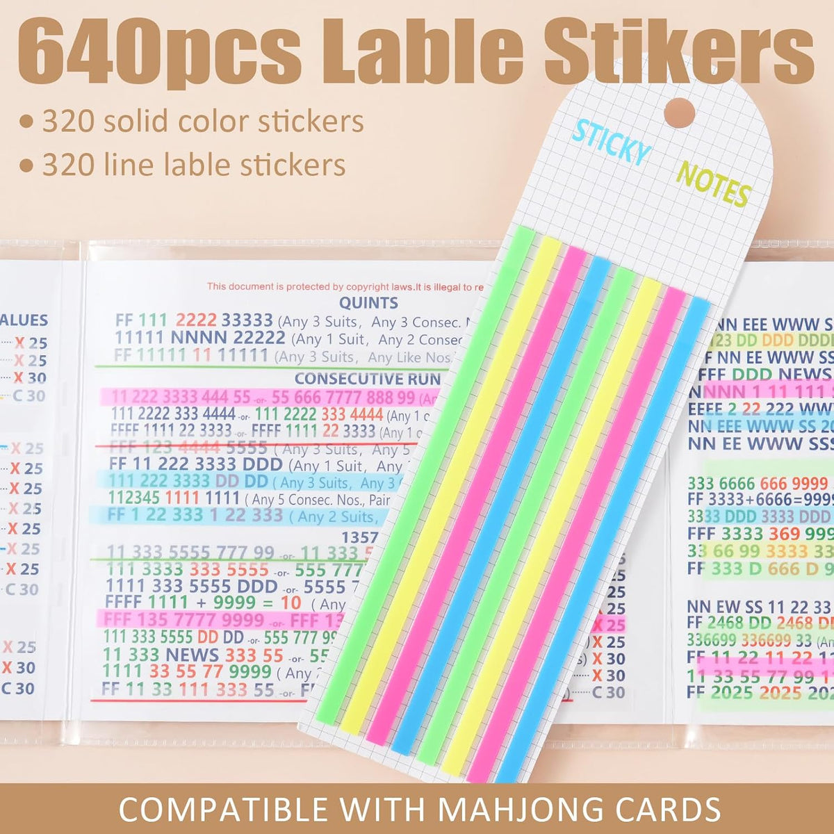 320 pcs Mahjong Card Line Finder Highlighter Tape - 640pc.2 - image 3