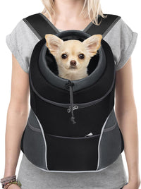 Dog Front Carrier Backpack, Adjustable Breathable Dog Backpack – Essentials for Dogs - Black / Large (9-13.5lbs)