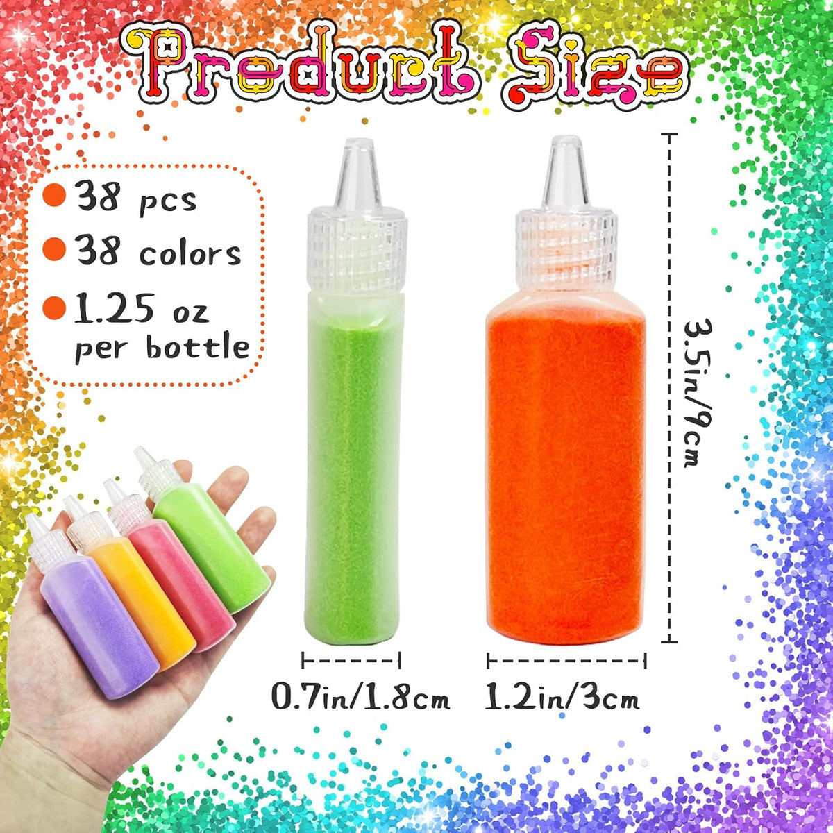 Panxxsen 24PCS Colored Art Sand Kit - 38 PCS - image 2