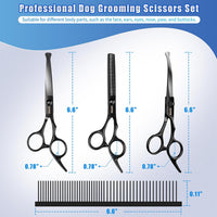 Dog Grooming Scissors with Safety Round Tips Stainless Steel – Essentials for Dogs - Charcoal - image 2