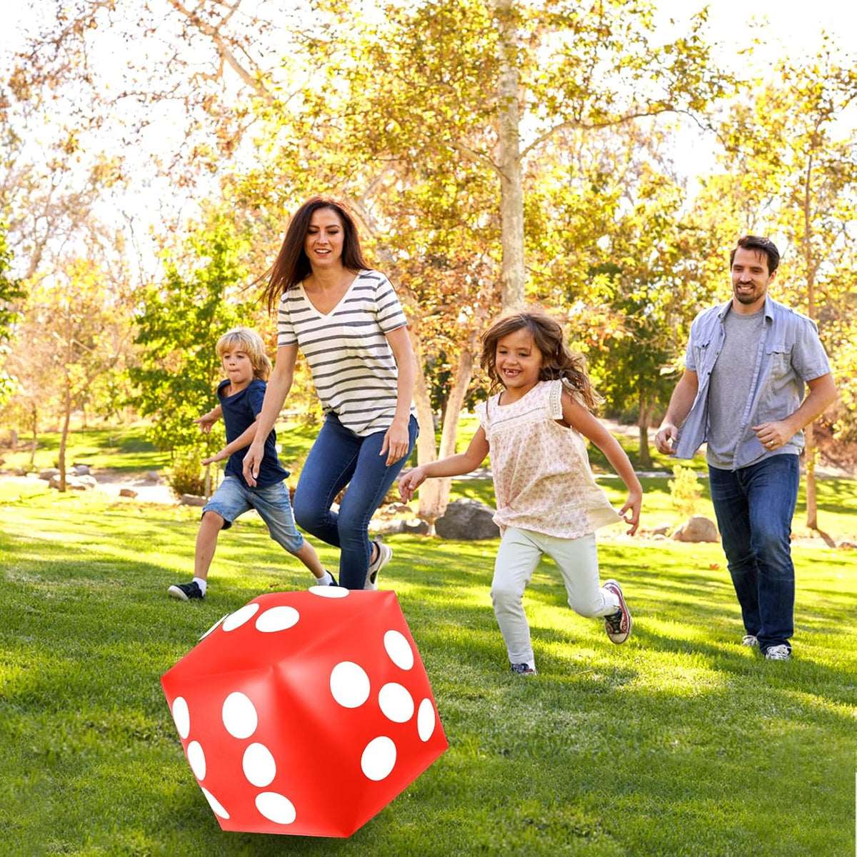 Mototo 4 pack jumbo inflatable dice in red, white, black and blue - view 8