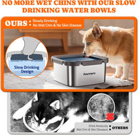 All Stainless Steel Dog Water Bowl No Spill - Blue / 4.5L - image 3