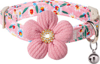 Medium Dog Collar with Flower - Pink / L : for Large Dogs