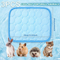 Jetec 3 Pcs Guinea Pig Beds, Fleece Small Animal Mats - Ice Silk / Summer / Pink - image 2
