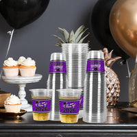 Gatherfun 100 Pcs 16oz Football Plastic Cups - Pruple - image 3