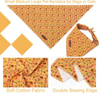 Summer Dog Bandana, UP URARA PUP Strawberry Triangle Bid Scarf for Medium Large Dogs, Cotton - Hedgehog Mushroom B / S - image 3