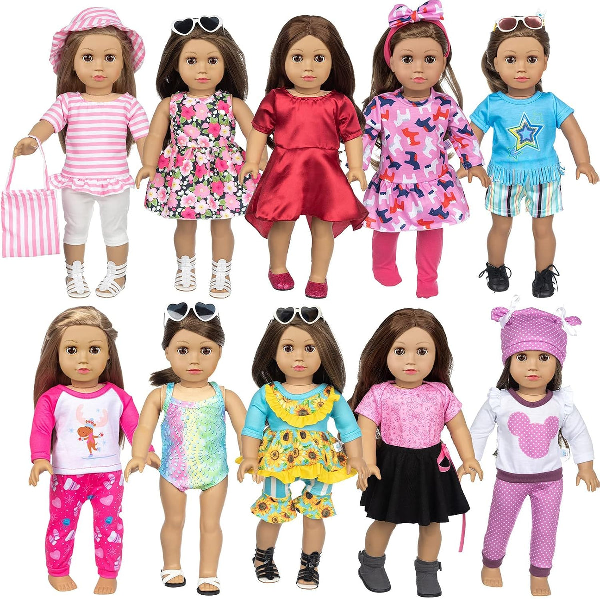 BDDOLL 23 Pcs 18 Inch Girl Doll Clothes and Accessories for 18 Inch