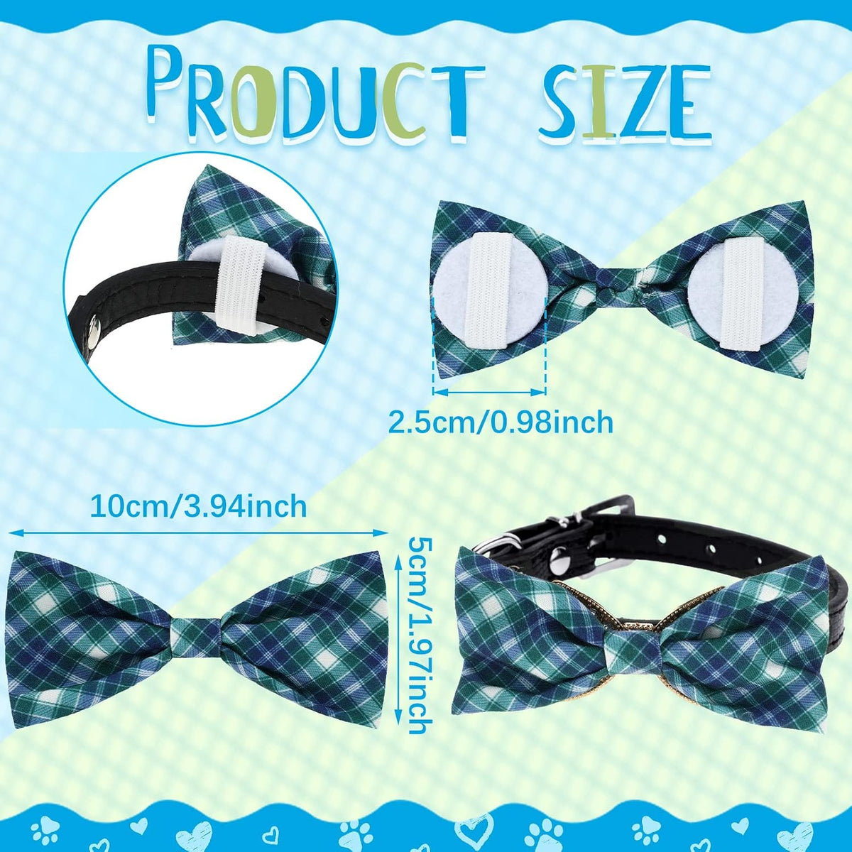 Weewooday 16 Pack Plaid Dog Bowties for Small Dogs Slide on Collar – Essentials for Dogs - image 3