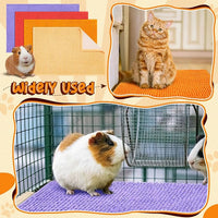 Barydat 8 Pcs Guinea Pig Cage Liner for Guinea Pig Cage Bedding Reusable Rabbit Mat Pad Washable Training Pad Animal Sleeping Bedding Mat(24x16'',Beige, Brown, Red, Orange)
