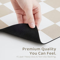 Checkered Dog Feeding Mat - 19"L x 12"W / Beige - image 4