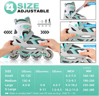 2PM SPORTS Adjustable Inline Skates for Kids, Youth and Adults – Fun for Kids & Family - G Teal / Small - Little Kid (9C-12C US) - image 3