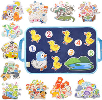 CHEFAN felt board story set with nursery rhyme felt pieces and a felt board with pockets